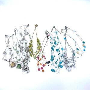 Multi-Color Beaded Necklace Set of Nine